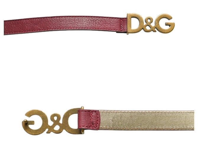 Dolce & Gabbana Skinny Ledergürtel Dunkelrot Größe 90 Bordeaux - Ansicht 2