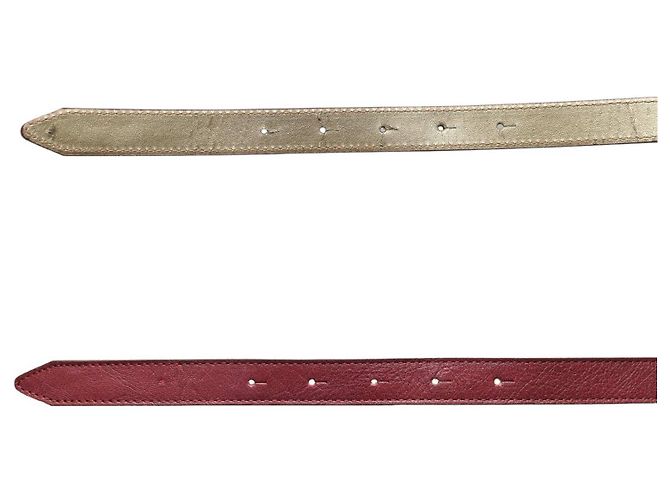 Dolce & Gabbana Skinny Ledergürtel Dunkelrot Größe 90 Bordeaux - Ansicht 3