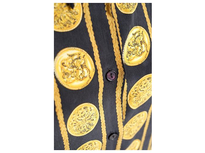 Camicetta canotta vintage in seta barocca dorata per donne di Gianni Versace Istante D'oro - vista 6