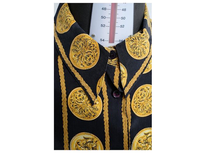 Camicetta canotta vintage in seta barocca dorata per donne di Gianni Versace Istante D'oro - vista 7