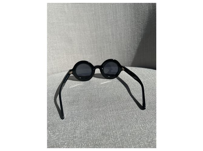 Gafas de sol Chanel redondas negras de plástico Negro - vista 8