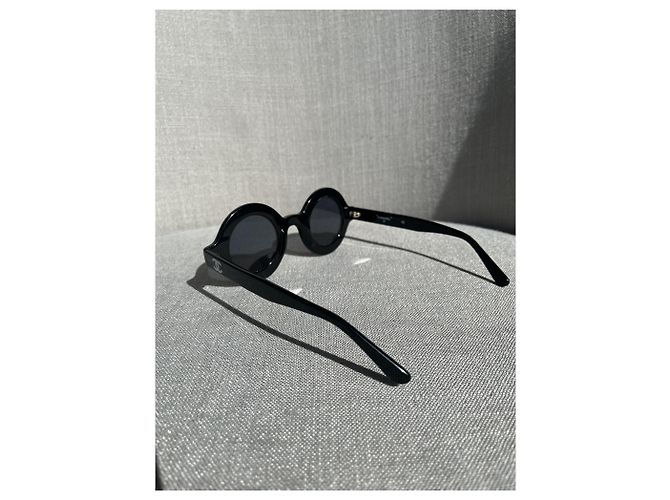Gafas de sol Chanel redondas negras de plástico Negro - vista 9