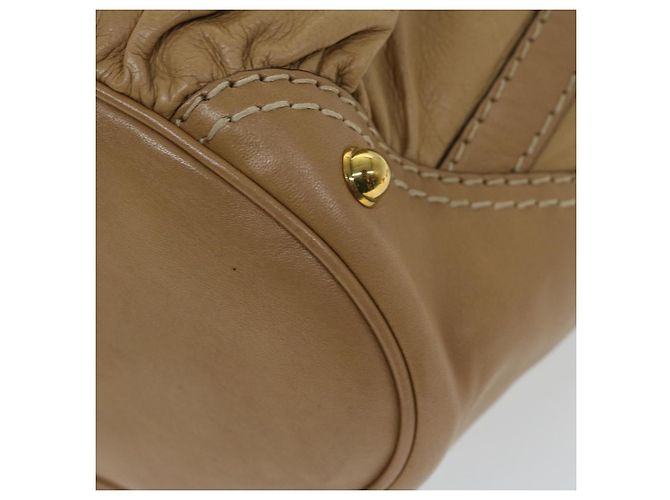GUCCI Borsa A Tracolla Horsebit Pelle Beige 203546 Auth FM3198 - vista 10