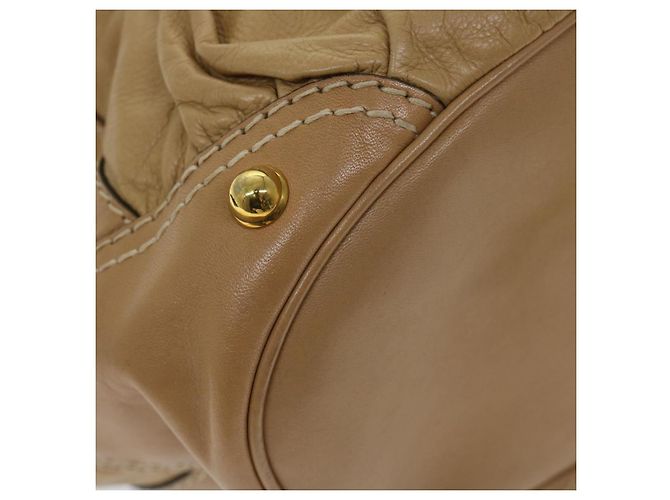 GUCCI Borsa A Tracolla Horsebit Pelle Beige 203546 Auth FM3198 - vista 11