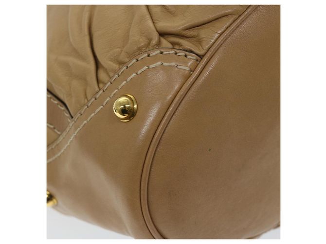 GUCCI Borsa A Tracolla Horsebit Pelle Beige 203546 Auth FM3198 - vista 13