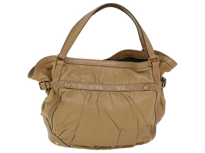 GUCCI Borsa A Tracolla Horsebit Pelle Beige 203546 Auth FM3198 - vista 3