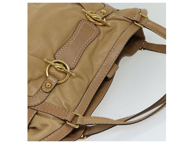 GUCCI Borsa A Tracolla Horsebit Pelle Beige 203546 Auth FM3198 - vista 6