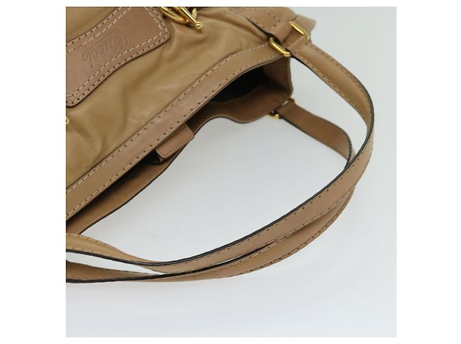 GUCCI Borsa A Tracolla Horsebit Pelle Beige 203546 Auth FM3198 - vista 7