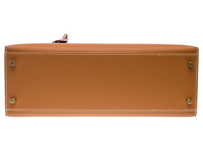 Hermès Borsa Hermes Kelly 32 in Pelle Dorata - 101786 D'oro - vista 11