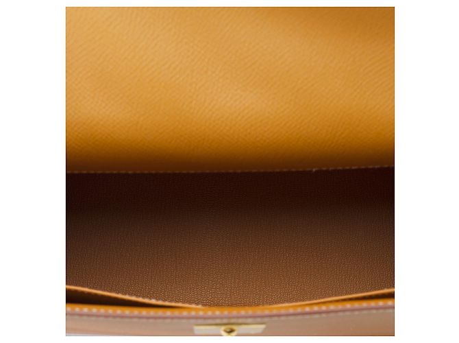 Hermès Borsa Hermes Kelly 32 in Pelle Dorata - 101786 D'oro - vista 9