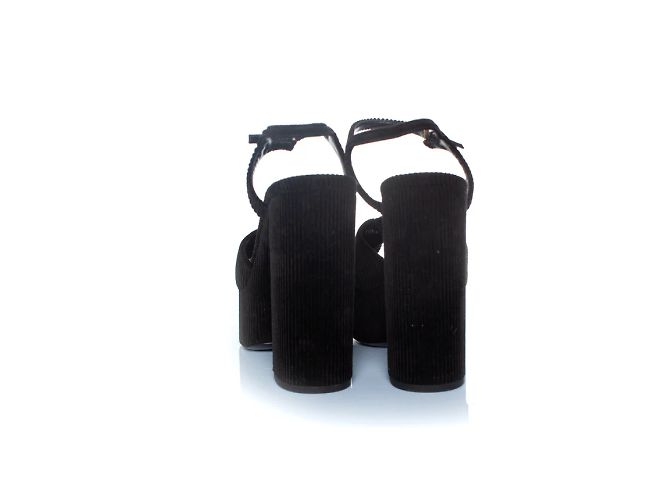 SAINT LAURENT, Bianca 85 sandali in velluto a coste con plateau Nero - vista 3
