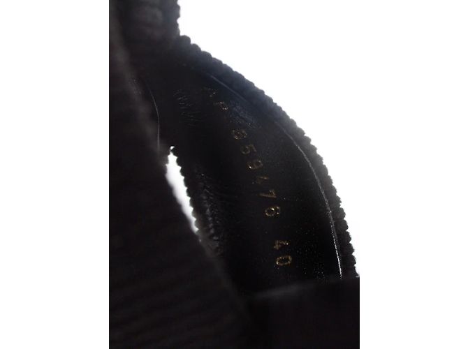 SAINT LAURENT, Bianca 85 sandali in velluto a coste con plateau Nero - vista 8
