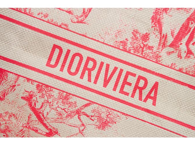 DIOR, Dioriviera – Stroh-Tragetasche in Rosa - Ansicht 7