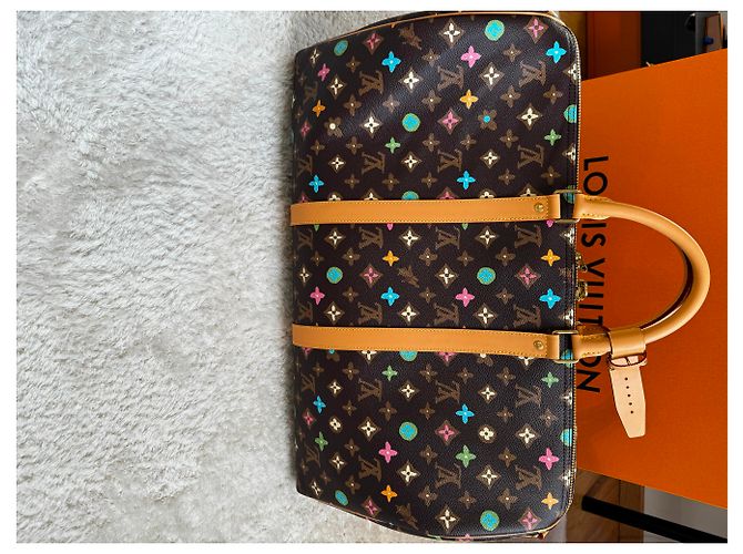 Abbesses Keepall 50 Louis Vuitton X Tyler the Creator. Marrone - vista 11