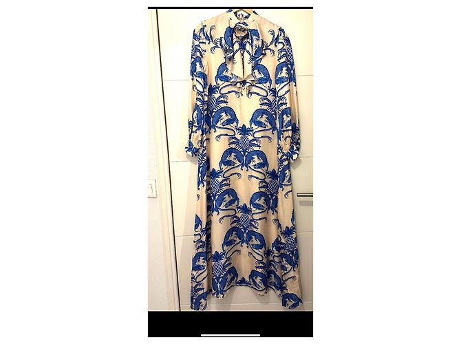 Robe Gucci en soie bleu clair - vue 2