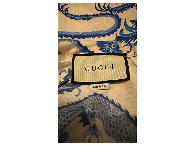 Robe Gucci en soie bleu clair - vue 4