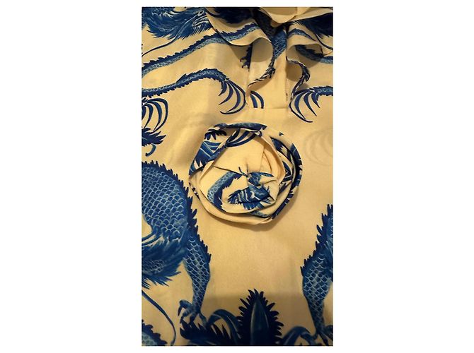 Robe Gucci en soie bleu clair - vue 7