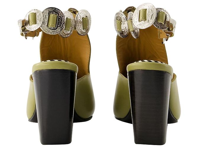 AJ1308 Sandali - Toga Pulla - Pelle - Kaki Verde Cachi - vista 3