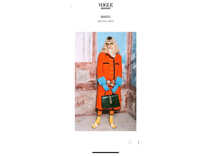 Gucci Edizione limitata Sylvie chain top handle in vero coccodrillo Pre-fall 2019 Rosso - vista 10