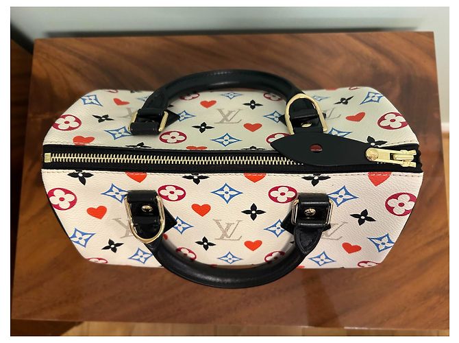 Borsa Louis Vuitton Speedy Bandouliere 25 Game On bianca in pelle Bianco - vista 4