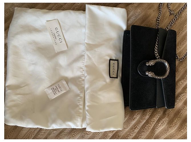 Borsa a tracolla Gucci Dionysus Nera in Camoscio Nero - vista 10