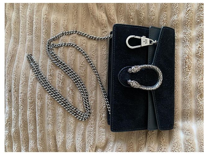 Borsa a tracolla Gucci Dionysus Nera in Camoscio Nero - vista 2