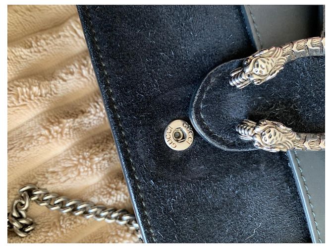 Borsa a tracolla Gucci Dionysus Nera in Camoscio Nero - vista 9