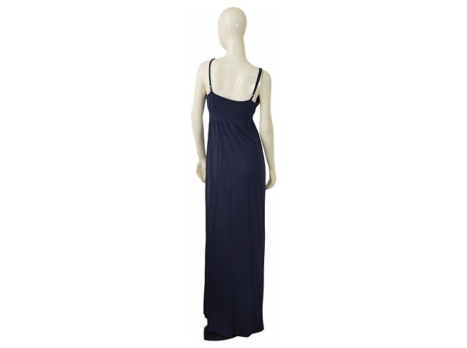 Autre Marque Lauren Moshi Vestido largo azul de algodón Smiley Happy Face L - vista 2