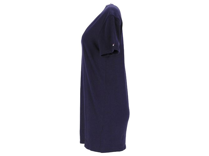 Tommy Hilfiger Vestido estilo camiseta con cuello con logo de algodón orgánico para mujer en algodón azul - vista 2