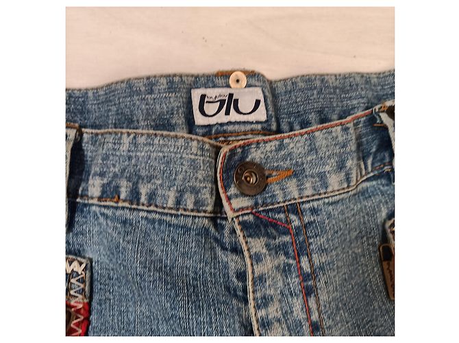 Pantalones rectos de mezclilla Byblos blu estilo urbano. Azul - vista 3