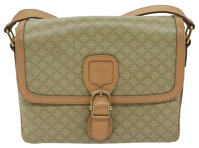 Céline CELINE Borsa a tracolla in tela macadam Beige Auth yk11025 - vista 13