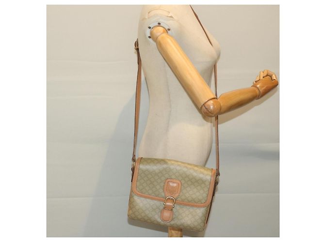 Céline CELINE Borsa a tracolla in tela macadam Beige Auth yk11025 - vista 22