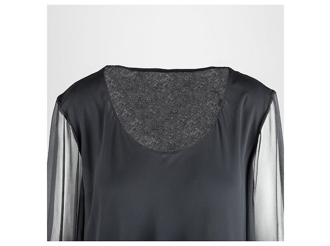Autre Marque Colección Privée Vestido De Gasa A Capas Negro - vista 3