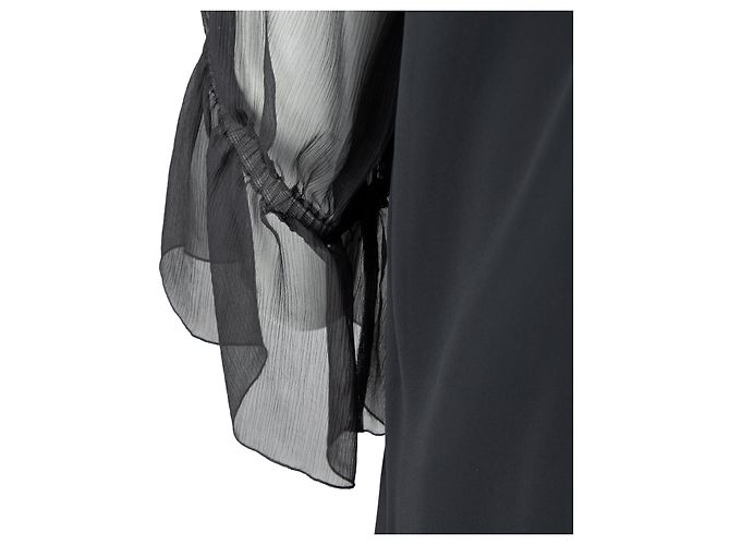 Autre Marque Colección Privée Vestido De Gasa A Capas Negro - vista 4