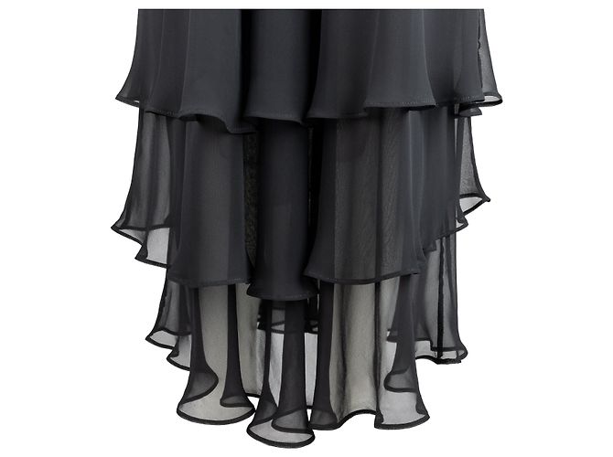 Autre Marque Colección Privée Vestido De Gasa A Capas Negro - vista 5
