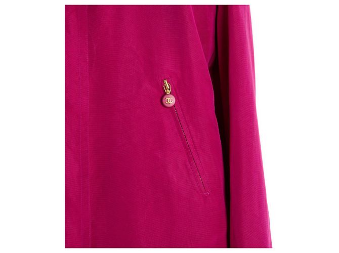AH1994 Parka Chanel FR38 Oversize FW1994 Parka de seda rosa US8 - vista 5