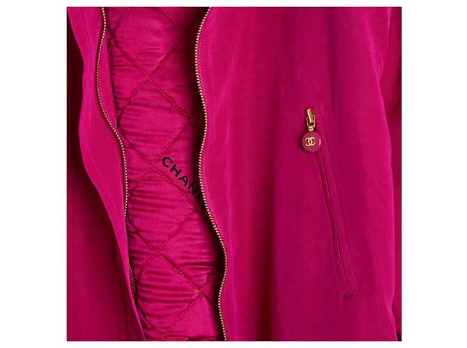 AH1994 Parka Chanel FR38 Oversize FW1994 Parka de seda rosa US8 - vista 6