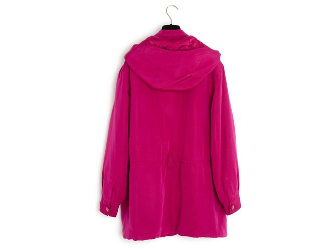 AH1994 Parka Chanel FR38 Oversize FW1994 Parka de seda rosa US8 - vista 9