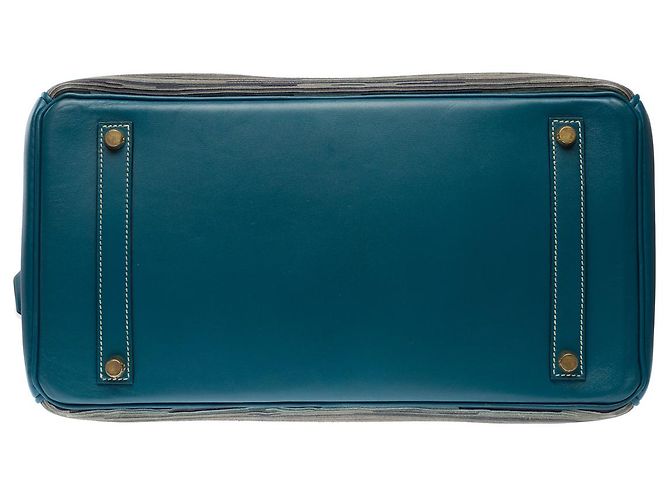 Hermès HERMES BIRKIN BAG 35 in Blue Canvas - 101753 - view 10