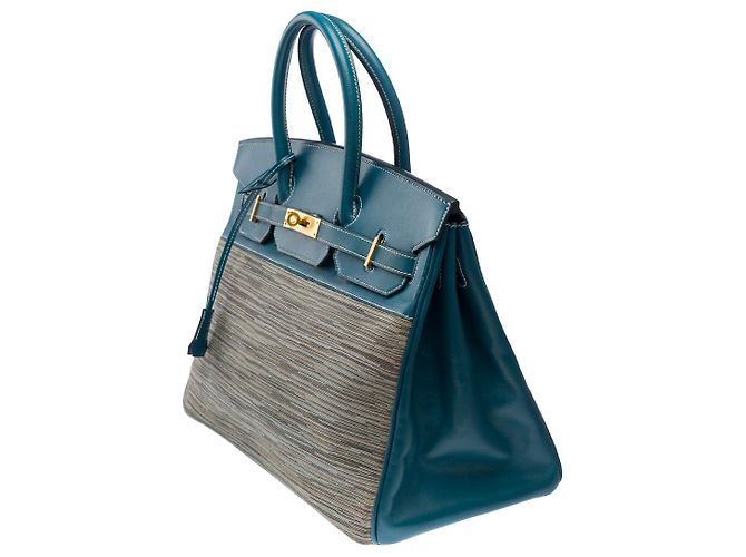Hermès HERMES BIRKIN BAG 35 in Blue Canvas - 101753 - view 4