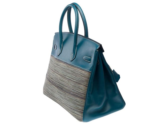 Hermès HERMES BIRKIN BAG 35 in Blue Canvas - 101753 - view 5