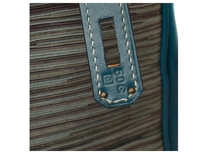 Hermès HERMES BIRKIN BAG 35 in Blue Canvas - 101753 - view 7