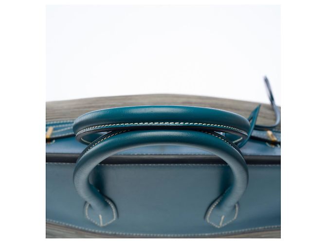 Hermès HERMES BIRKIN BAG 35 in Blue Canvas - 101753 - view 9