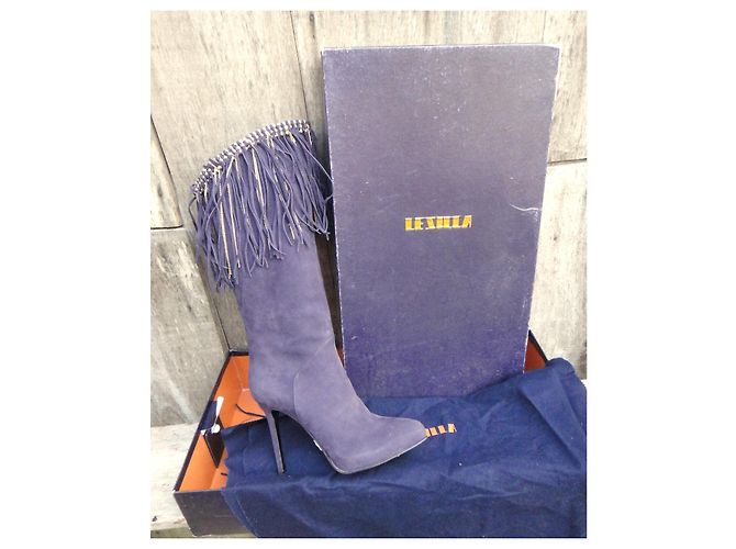 Botas Le Silla de ante violeta con flecos Púrpura - vista 2