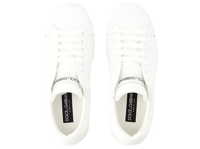 Dolce & Gabbana Sneakers Portofino - Dolce&Gabbana - Pelle - Bianca - vista 3