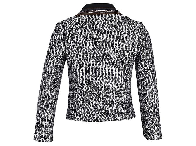Chaqueta de tweed Tory Burch de algodón blanco y negro - vista 2