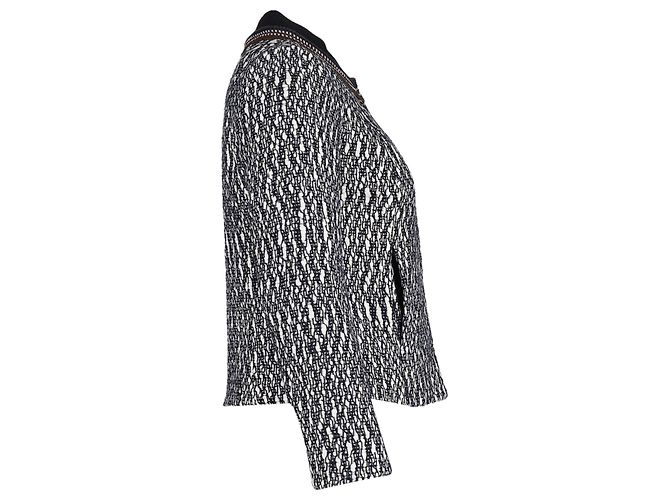Chaqueta de tweed Tory Burch de algodón blanco y negro - vista 3
