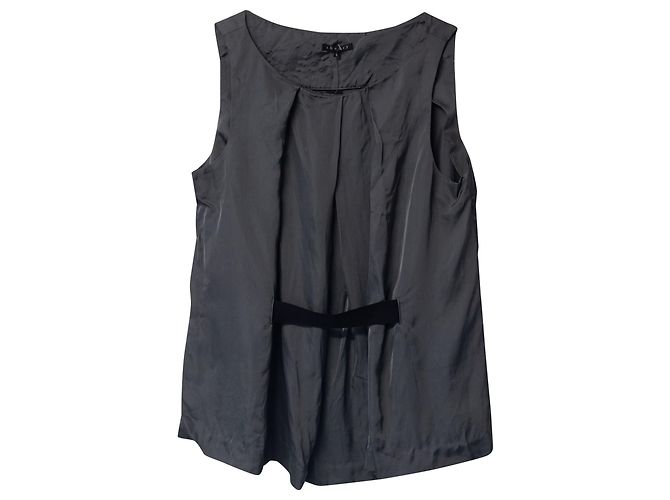 Blusa sin mangas Theory Kana en viscosa gris - vista 4