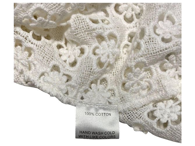 Autre Marque Vestido de cóctel de encaje Miguelina en algodón blanco - vista 4