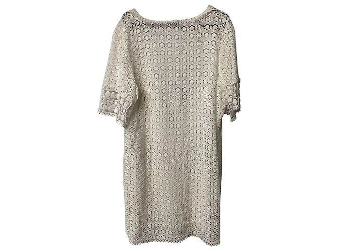 Autre Marque Vestido de cóctel de encaje Miguelina en algodón blanco - vista 6